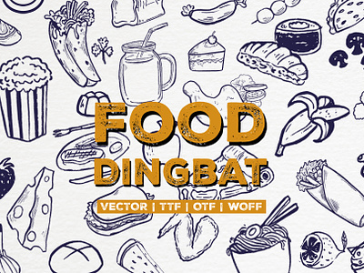 Food Dingbat bbq grill burgundy flowers cakes dessert food food clipart food dingbat food font food icon food illustrations foods fruits hand drawn ice cream line art line drawing food noodles pizza taco vegetable