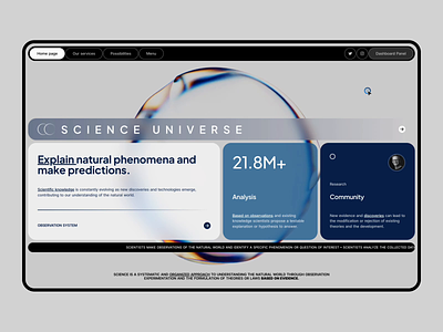Science Universe - Website Concept blog cms concept design landing page minimalist modern portfolio science technology ui ux web web design webdesign website