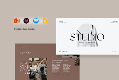 Studio Portfolio PowerPoint Template #6 app branding design graphic design illustration logo typography ui ux vector