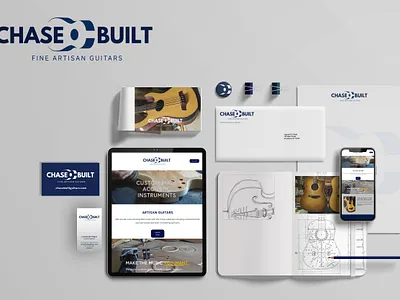 Chase Built Guitars artisan branding graphic design guitars logo small business website