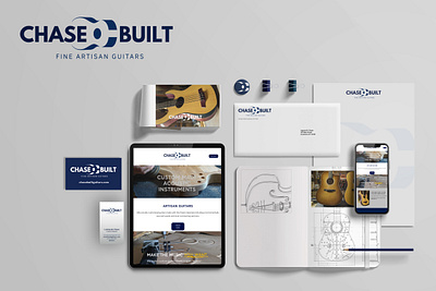 Chase Built Guitars artisan branding graphic design guitars logo small business website