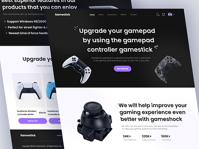 Landing Page - Gamestick console ecommerce gadget game gamer gamestore gear homepage landing page nintendo playstation shop store stream technology twitch video games virtual experience web design xbox