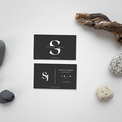 Grey Premium Business Card branding business businesscard businesscarddesign canva design elegant graphic design illustration logo professionalbusinesscard ui