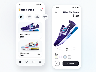 Sneakers store app app design application mobile app shop sneakers ui uiux design