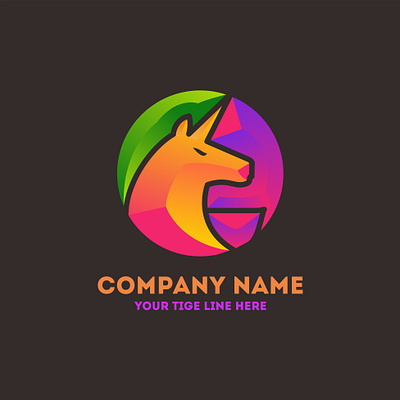 Unicorn Logo Template 3d animal animal logo branding company logo design graphic design illustration logo logo design unicorn vector