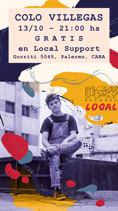 Flyer para redes sociales argentina cultural graphic design typo vector