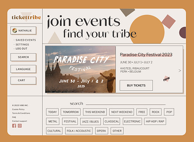 Tickettribe - A concert ticket website app design ui ux web design