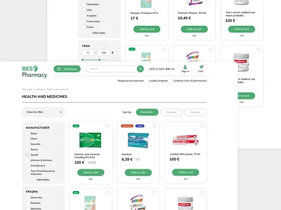 Catalogue page catalogue catalogue page design internet shop online pharmacy page pharmacy product card site ui ux uxui web webpage website