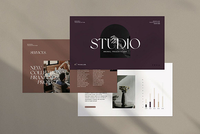 Studio Portfolio PowerPoint Template #8 app branding design graphic design illustration logo typography ui ux vector