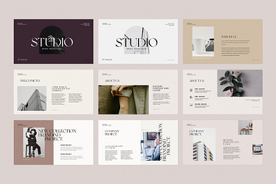 Studio Portfolio PowerPoint Template #9 app branding design graphic design illustration logo typography ui ux vector