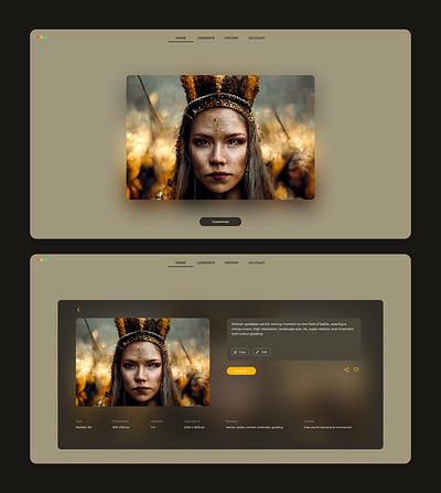 AI Image Generating Web UI branding ui web