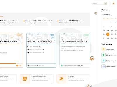 Dashboard-UI Design-Learning Management System app design learning portal online learning ui ui design ux design web application