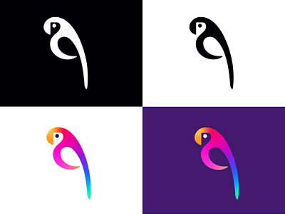 Parrot logo bird colorful gradient logo modern parrot