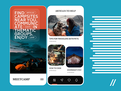 Camping Search App (iOS, Android) app branding camping design illustration logo mobile online player purrweb ui ux video