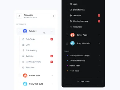 Sidebar navigation — Task Manager clean dashboard management manager menu menus navbar navigation sidebar task task manager ui
