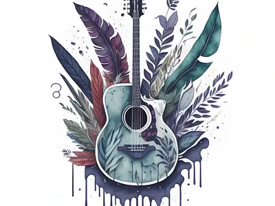 Floral Guitar creative process graphic design guitar illustration instruments music