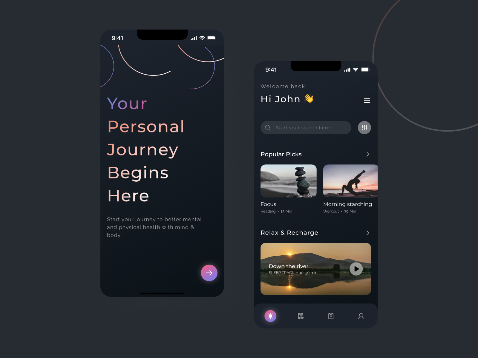 Yoga App app app deisgn application design fitness health app home workout interface meditation meditation app minimal mobile app mobile design modern ui uiux ux workout yoga yoga app