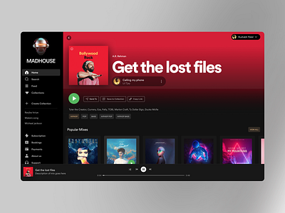Music Website in REACT JS branding design flutter illustration logo madhouse mobile music nft react js redesign spotify uiux web app website