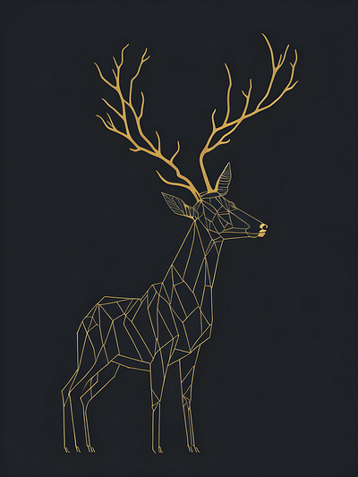 Geometric Line Dear animlas deer geometric lines graphic design illustration isometric visual communication