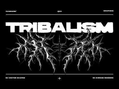 TRIBALISM - Vector Shapes + Chrome renders chrome dark elements ghotic graphics neo tribal objects png rave renders shapes tattoo techno tribals vector y2k
