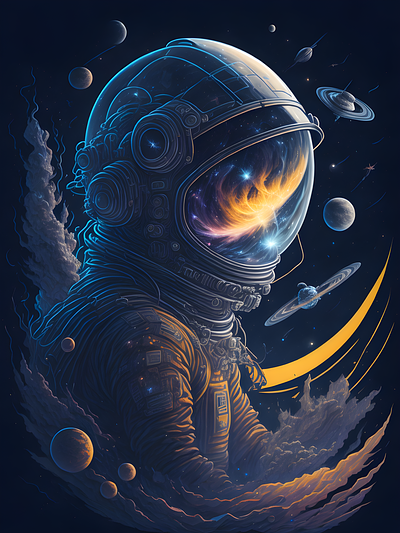 Space Odyssey astronaut digital painting display galaxy graphic design illustration odyssey space space wars