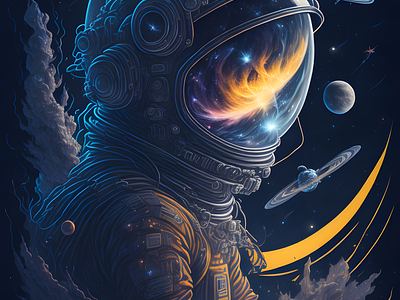 Space Odyssey astronaut digital painting display galaxy graphic design illustration odyssey space space wars