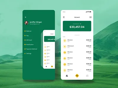 Side menu for a Fintech App animation design fintech interactive design mobile app user interface