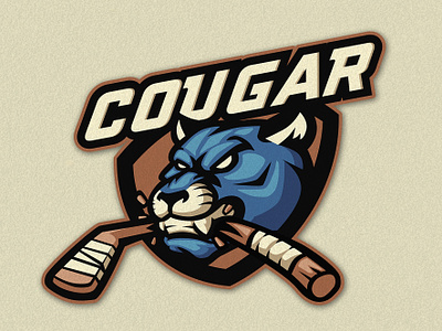 COUGAR SPORT cougar design graphic design hockey hockey mascot logo illustration logo mascot mascot logo sport sportlogo vector