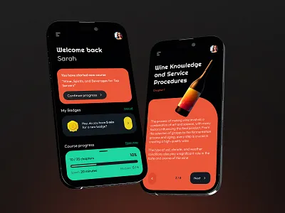 Online Learning Mobile App app contrast courses dark theme design graphic design interface ios learning mobile mobile design ui ui ux ux