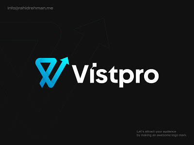 Vistpro - Logo design for a Marketing Agency. a b c d e f g h i j k l m n arrow head arrow logo arrows business logo creative logo design directions geometric logo grow logo icon letter logo logo logotype marketing agency marketing logo modern logo negative space logo o p q r t u v w x y u z symbol