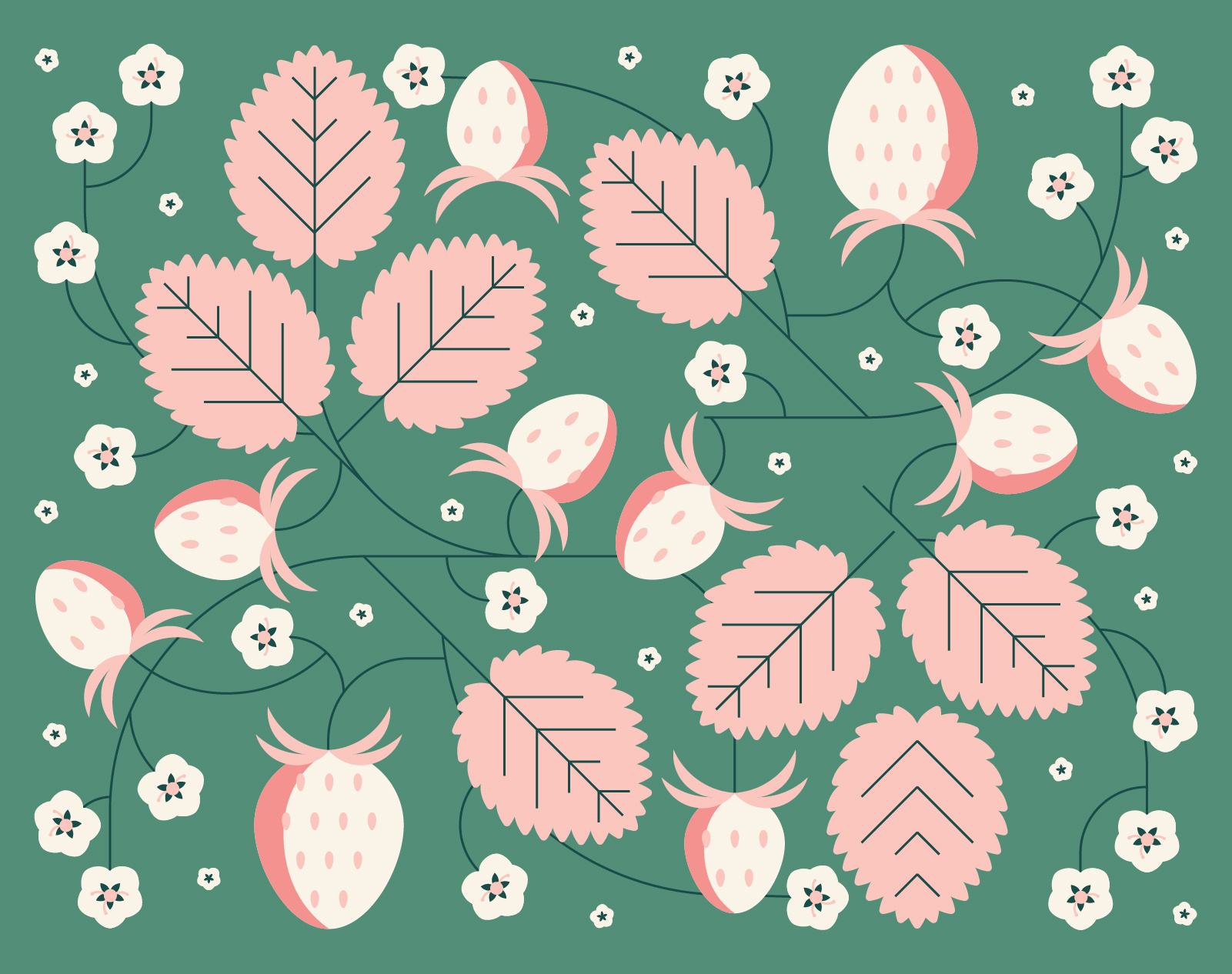 Strawberries 🍓🍓🍓 berries berry design floral flowers fruit gift gift card gift wrap greeting card illustration pattern strawberries strawberry vector