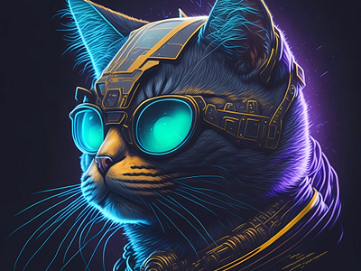 Fancy Space Cat Illustration ai ai created design digital digitalart fancy spacecat fiverr illustration spacecat