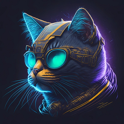 Fancy Space Cat Illustration by ArtfulVisionator on Dribbble