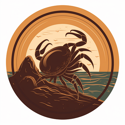 Crab animal brand branding company design elegant illustration logo vector