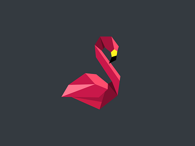 Origami Flamingo Logo branding design flamingo graphic design graphic designer logo logo design logo designer origami