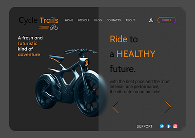 Electric Bicycle website design app branding design graphic design typography ui ux