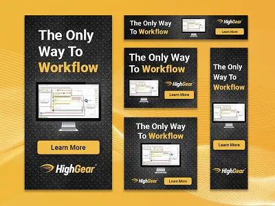 HighGear Google Display Ads ad adobe branding cta design display display ads google graphic design highgear learn more workflow workflow automation