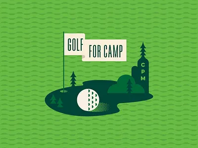 Golf For Camp branding camp covenant pines ministries design flag golf graphic design halftone illustration logo malley design pattern pine trees typography vector