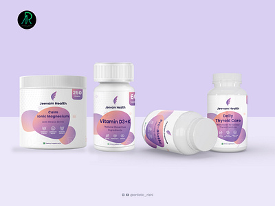 Supplements Packaging artistic rishi design graphic design illustration jeevam health packaging design procreate rishikesh malviya supplements packaging thyroid typography vector vitamin