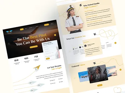 Flight Academy Landing Page academy creative design landing page product design ui uiux design ux website