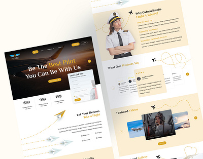 Flight Academy Landing Page academy creative design landing page product design ui uiux design ux website