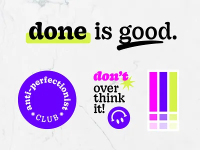branding concept: anti-perfectionist club brand identity branding