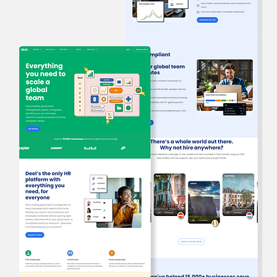 Deel Homepage Rebuild app design landing page saas ui webflow website