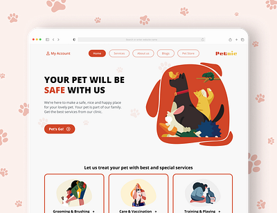Pet Clinic Website UI | PETNIC animals app application branding cat design dog illustration kitten online store pet pet shop puppy ui ux vector website website ui