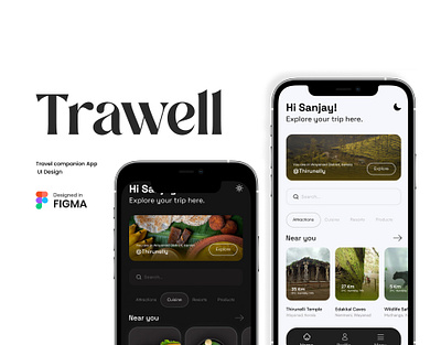 Trawell app UI Design travel ui ui design ux