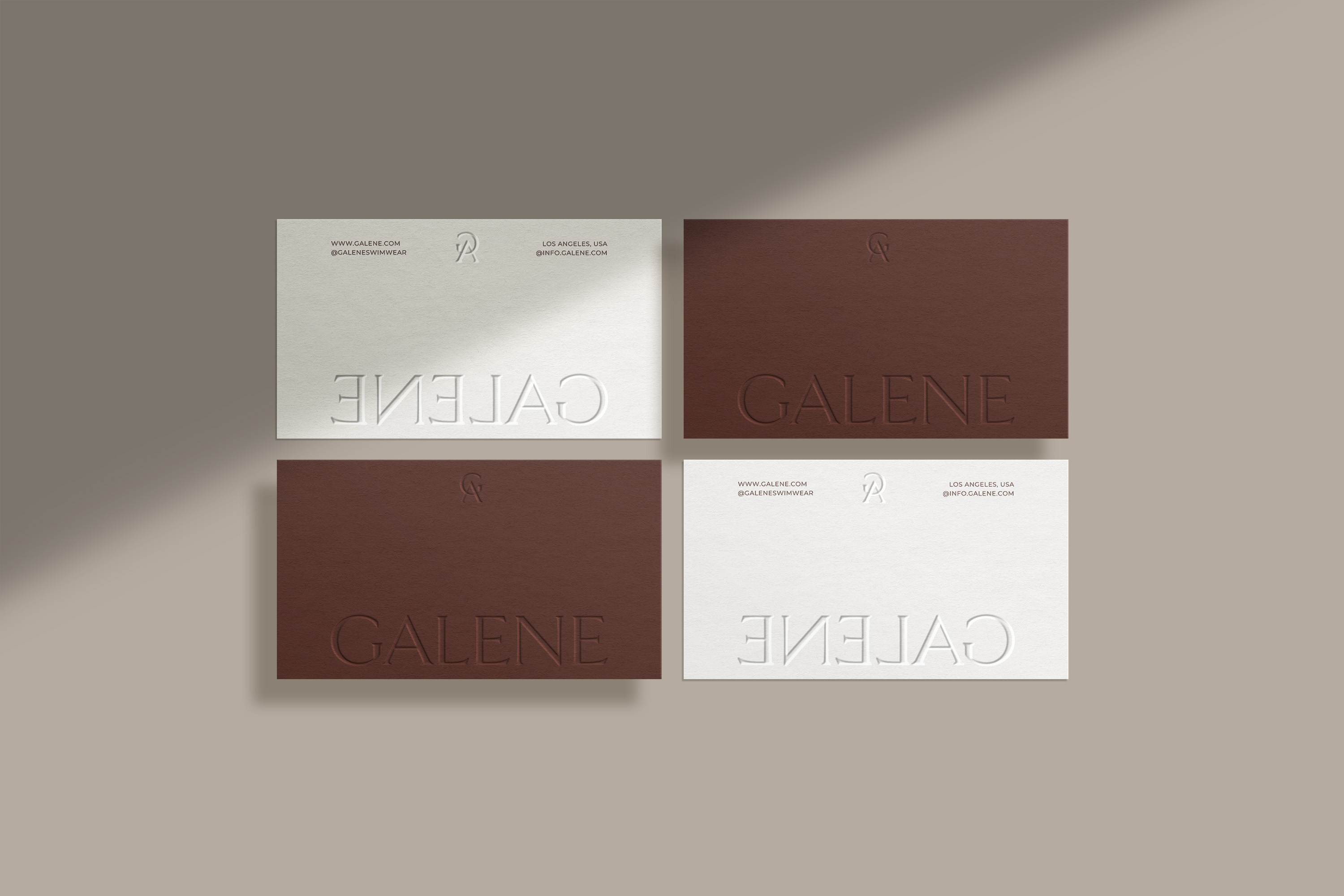 Galene Premium Swimwear - Business Card Design branding businesscard businesscard design design graphic design logo logodesign logomark logotype luxurybranding minimal mockup premium