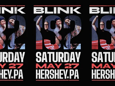 blink182 blink blink 182 grunge music poster tickets typography