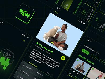 HEY PAW! - Dog Walking App design graphic design typography ui ux