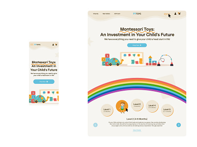 Montessori Toys - Fun website brand branding children clean design e com ecommerse editorial fun graphic design illustration kids shop toys ui web design
