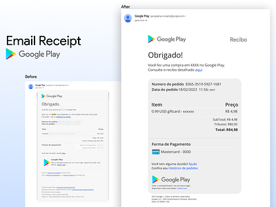 021 #DailyUi - Email Receipt | Google Play Receipt app dailyui email email receipt figma gmail google google play ios receipt ui